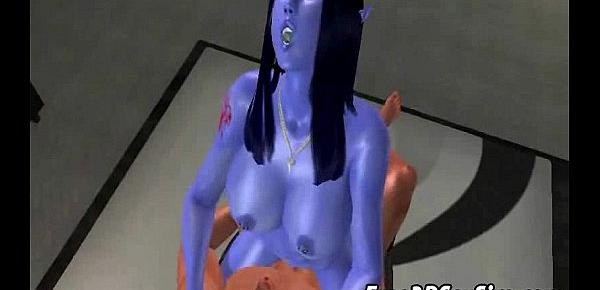  Foxy 3D cartoon avatar alien getting fucked hard